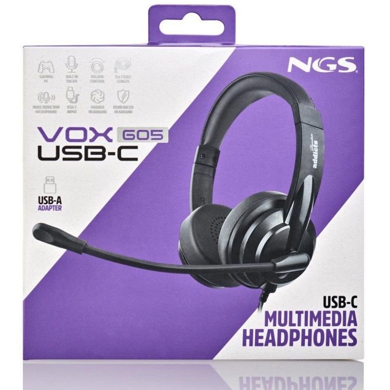 Auriculares NGS VOX605 USB/ con Micrófono/ USB/ Negros - изображение 4