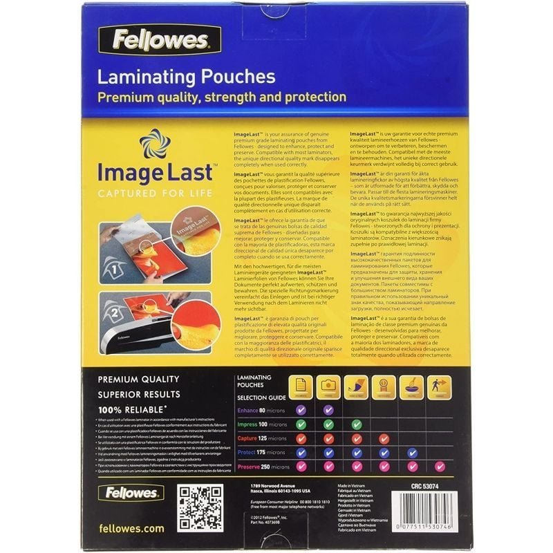 Fundas para Plastificar Fellowes 5307407/ A4/ 125 Micras/ 100 unidades - изображение 2