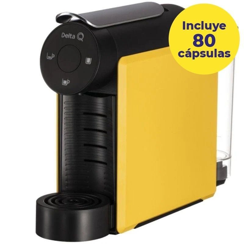 Cafetera de Cápsulas Delta Mini Qool/ Amarilla + 80 cápsulas QALIDUS - изображение 1