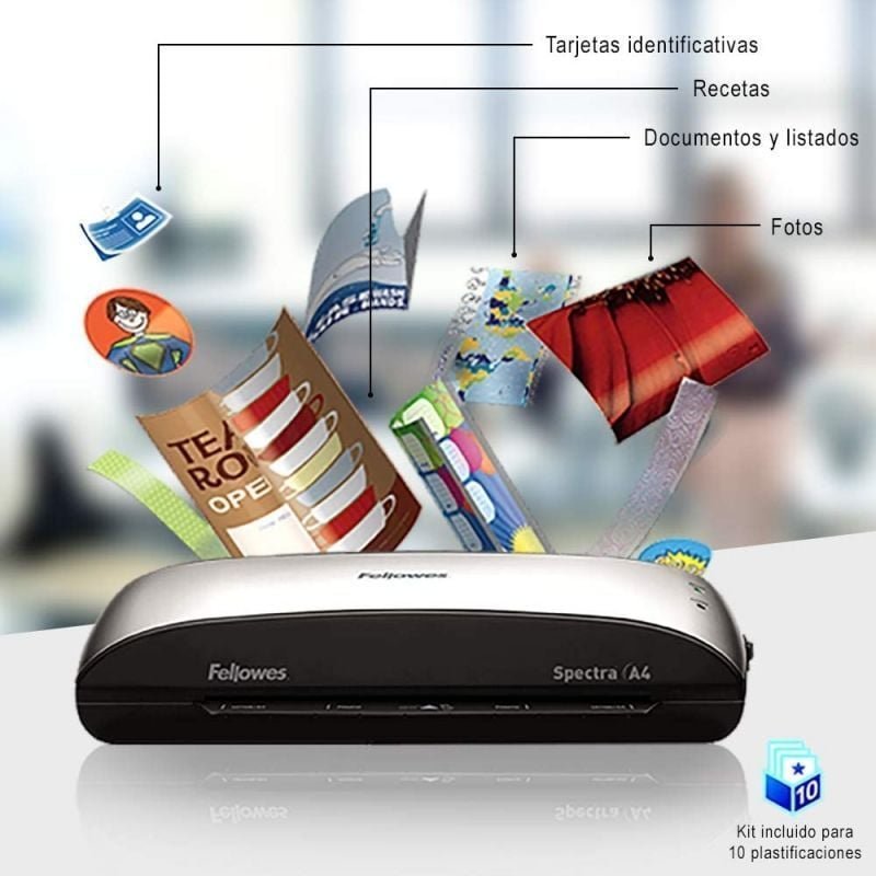 Plastificadora Fellowes Spectra A4/ hasta A4 y 125 Micras/ Negra y Gris - изображение 4