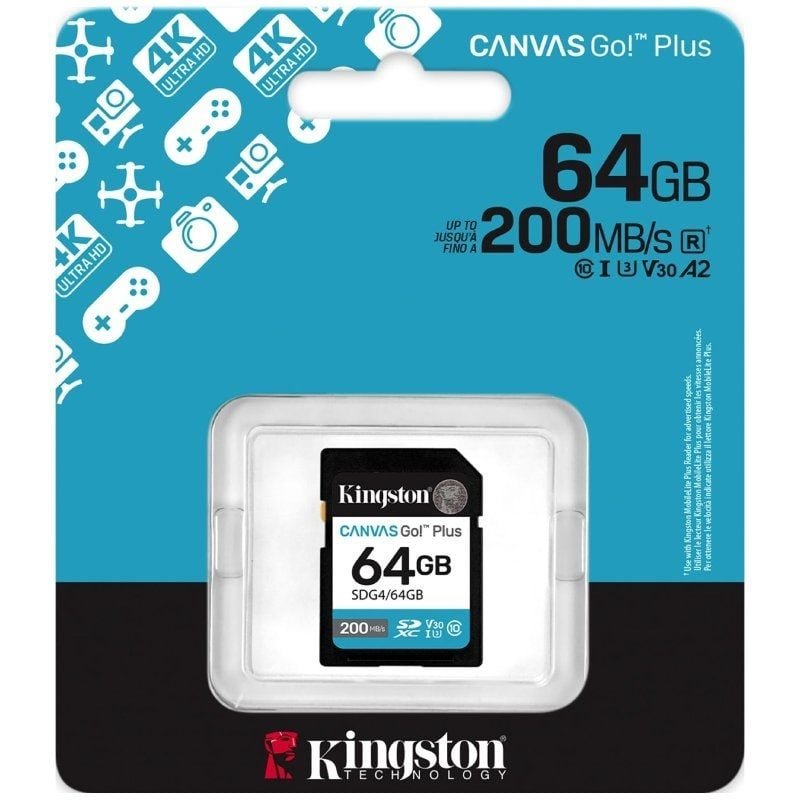 Tarjeta de Memoria Kingston CANVAS Go! Plus 64GB SD XC/ Clase 10/ 200MBs - изображение 3