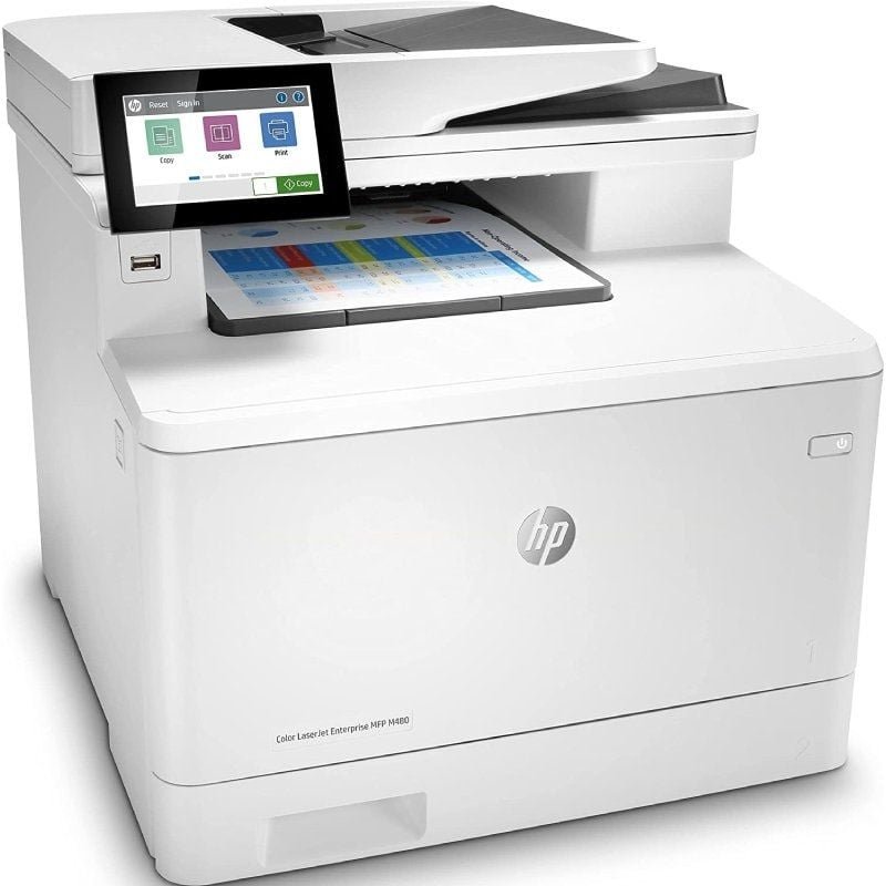 Multifunción Láser Color HP LaserJet Enterprise MFP M480F/ Fax/ Dúplex/ ADF/ Blanca - изображение 3