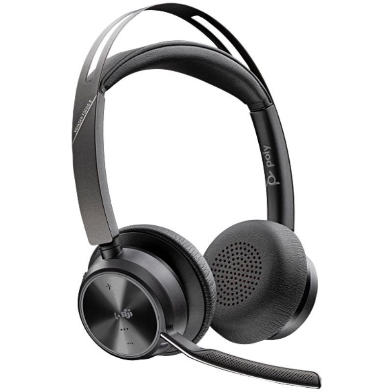 Auriculares Inalámbricos Poly Voyager Focus 2 Microsoft Teams + Adaptador USB-C-A + Soporte de Carga/ con Micrófono/ Bluetooth/ Negros - изображение 4