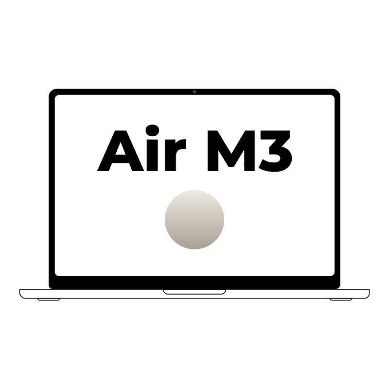 Apple Macbook Air 13,6"/ M3 8-Core CPU/ 24Gb/ 512Gb SSD/  10-Core GPU/ Blanco Estrella