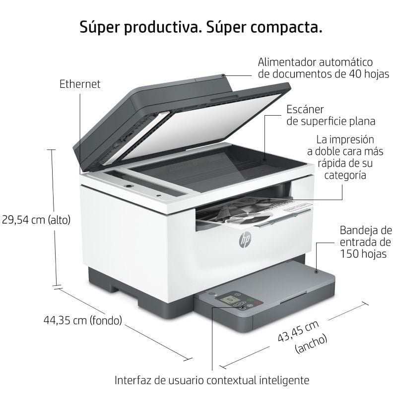 Multifunción Láser Monocromo HP Laserjet MFP M234SDN Dúplex/ ADF/ Blanca - изображение 4
