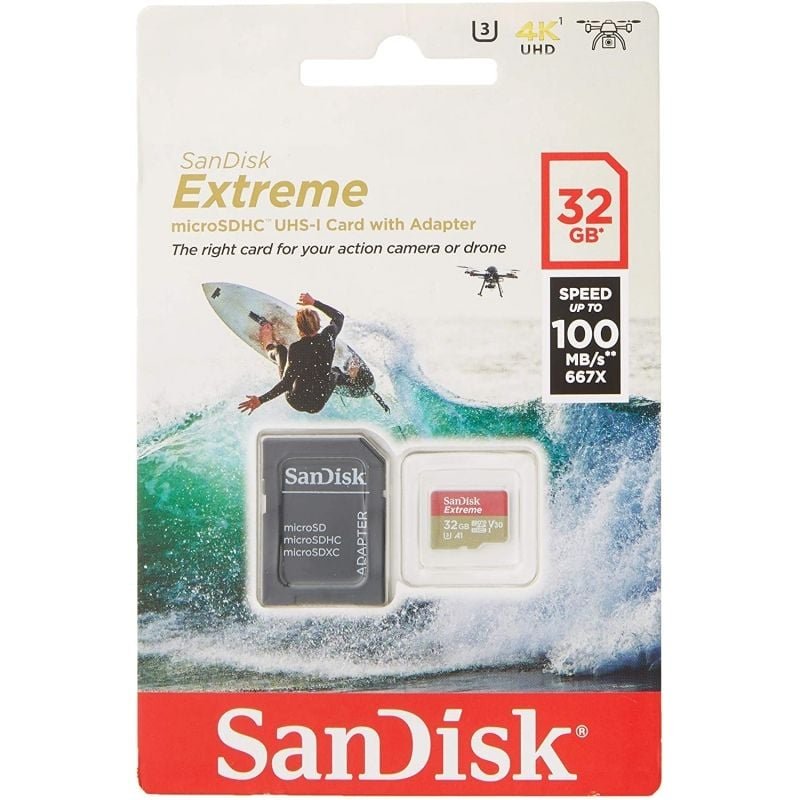 Tarjeta de Memoria SanDisk Extreme 32GB microSD HC UHS-I con Adaptador/ Clase 10/ 100MBs - изображение 3