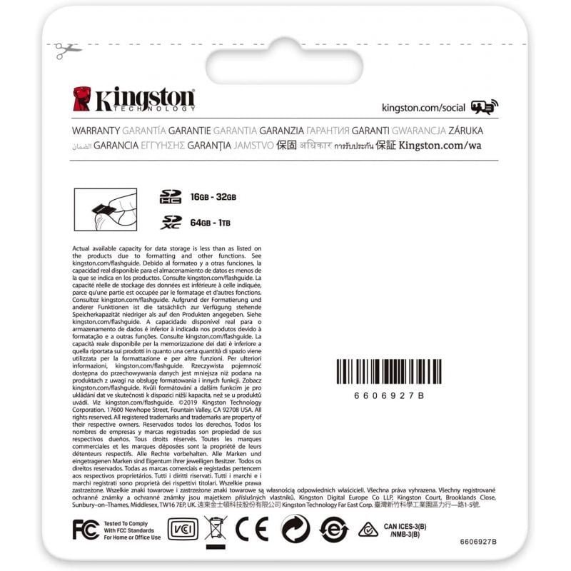 Tarjeta de Memoria Kingston CANVAS Select Plus 64GB SD XC/ Clase 10/ 100MBs - изображение 4