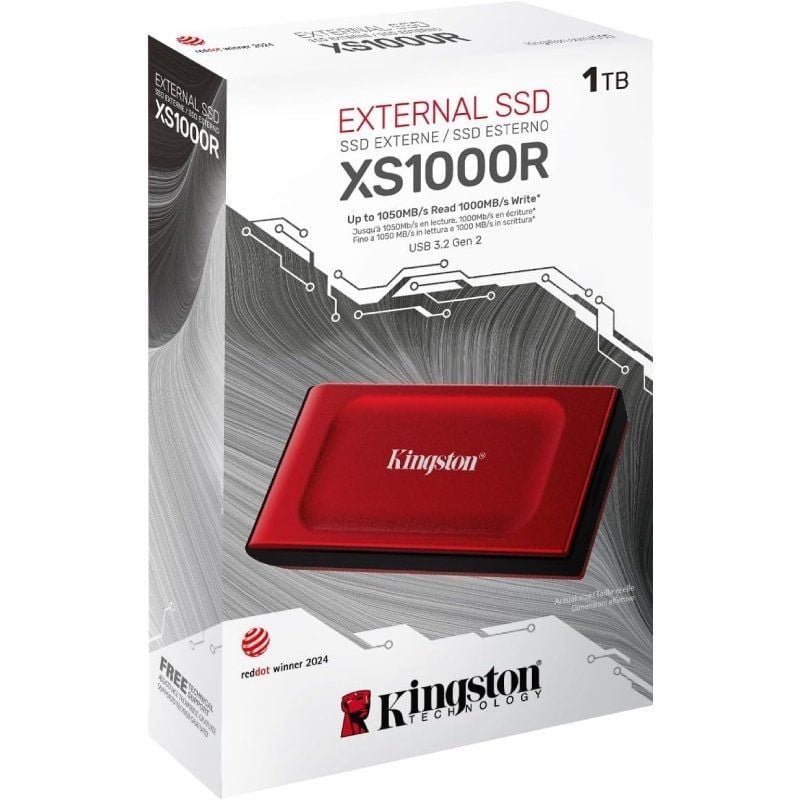 Disco Externo SSD Kingston XS1000 1TB/ USB 3.2/ Rojo - изображение 3