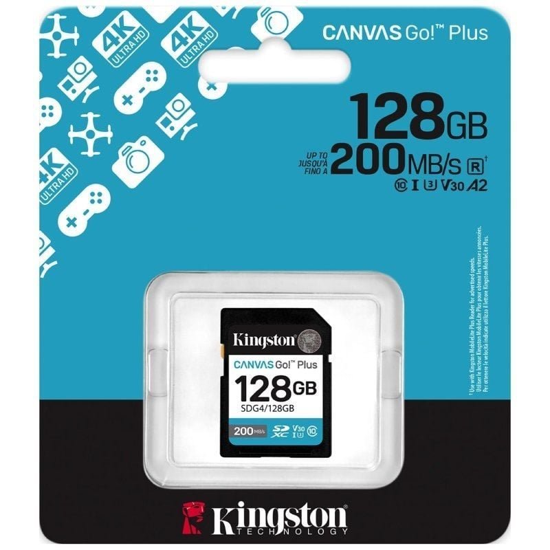 Tarjeta de Memoria Kingston CANVAS Go! Plus 128GB SD XC/ Clase 10/ 200MBs - изображение 3