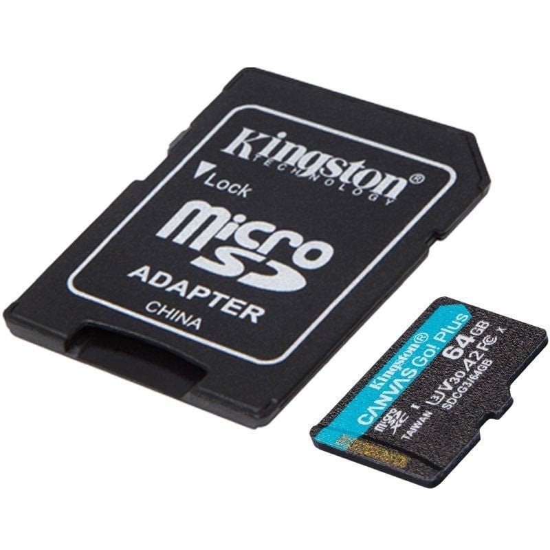 Tarjeta de Memoria Kingston CANVAS Go! Plus 64GB microSD XC con Adaptador/ Clase 10/ 170MBs - изображение 2