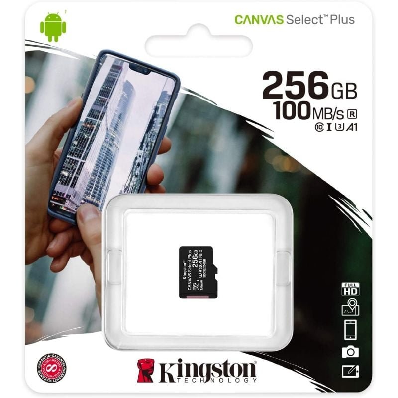 Tarjeta de Memoria Kingston CANVAS Select Plus 256GB microSD XC/ Clase 10/ 100MBs - изображение 3