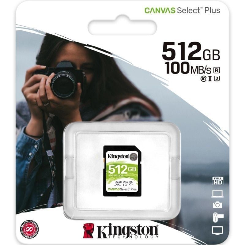 Tarjeta de Memoria Kingston CANVAS Select Plus 512GB SD XC/ Clase 10/ 100MBs - изображение 3