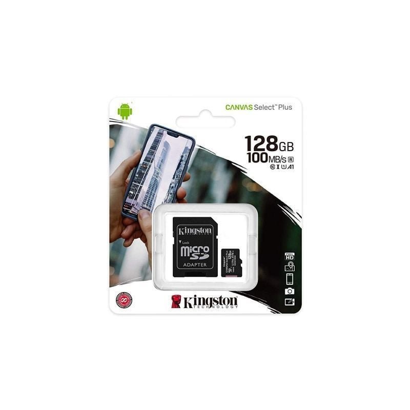 Tarjeta de Memoria Kingston CANVAS Select Plus 128GB microSD XC con Adaptador/ Clase 10/ 100MBs - изображение 3