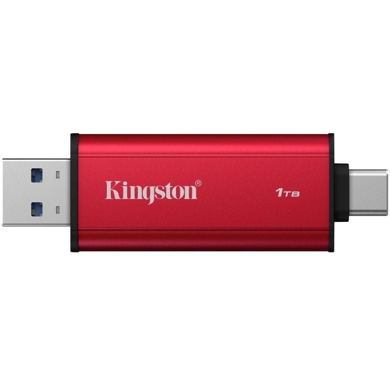 Disco Externo SSD Kingston Dual Portable SSD 1TB/ USB Tipo-C y USB 3.2/ Rojo