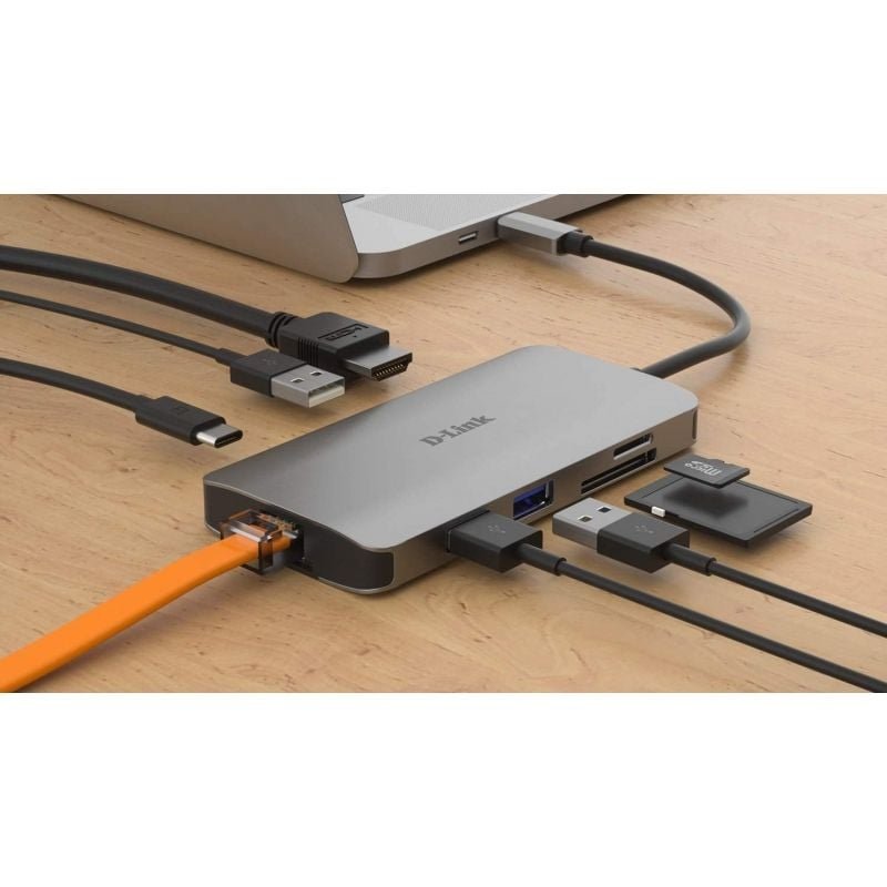Docking USB Tipo-C D-Link DUB-M810/ 3xUSB/ 1xUSB Tipo-C/ 1xThunderbolt/ 1xHDMI/ 1xRJ45/ 1xLector tarjetas/ Gris - изображение 5