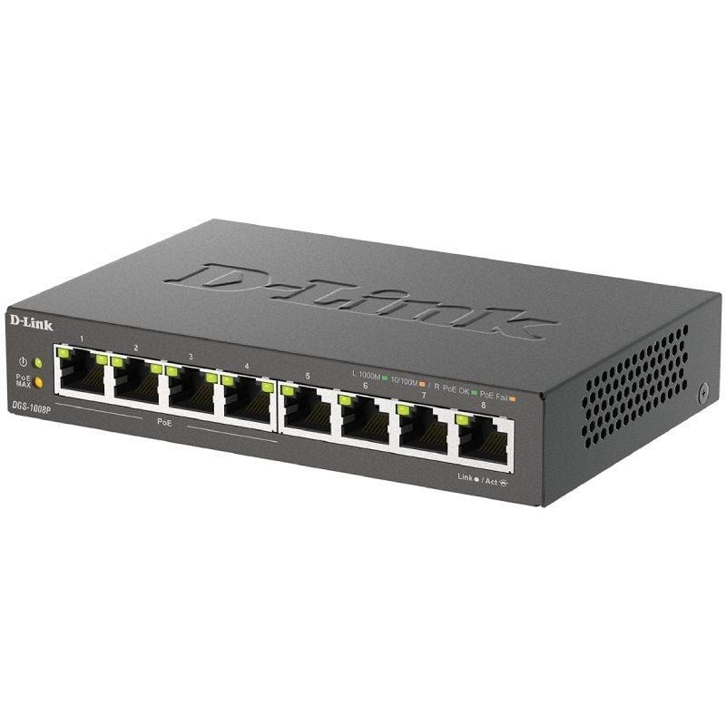 Switch D-Link DGS-1008P 8 Puertos/ RJ-45 Gigabit 10/100/1000/ PoE - изображение 3