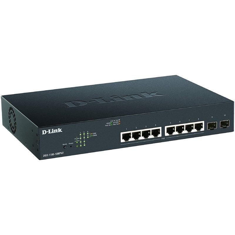 Switch D-Link DGS-1100-10MPV2 10 Puertos/ RJ-45 Gigabit 10/100/1000 PoE/ SFP - изображение 2