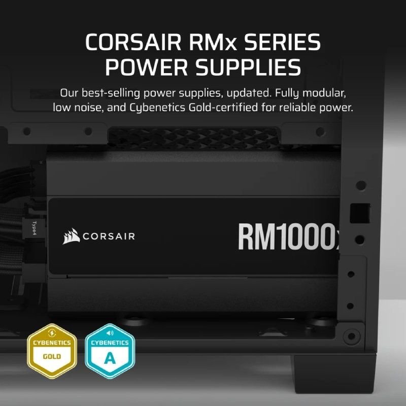 Fuente de Alimentación Corsair RM1000X/ 1000W/ Ventilador 12cm/ Cybenetics Gold - изображение 2