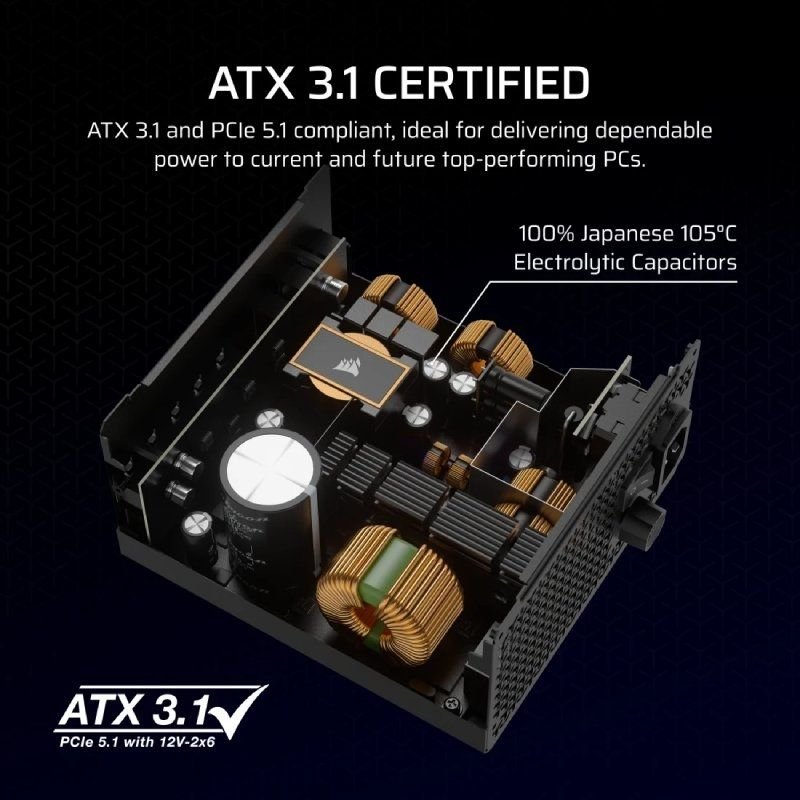 Fuente de Alimentación Corsair RM1000X/ 1000W/ Ventilador 12cm/ Cybenetics Gold - изображение 4