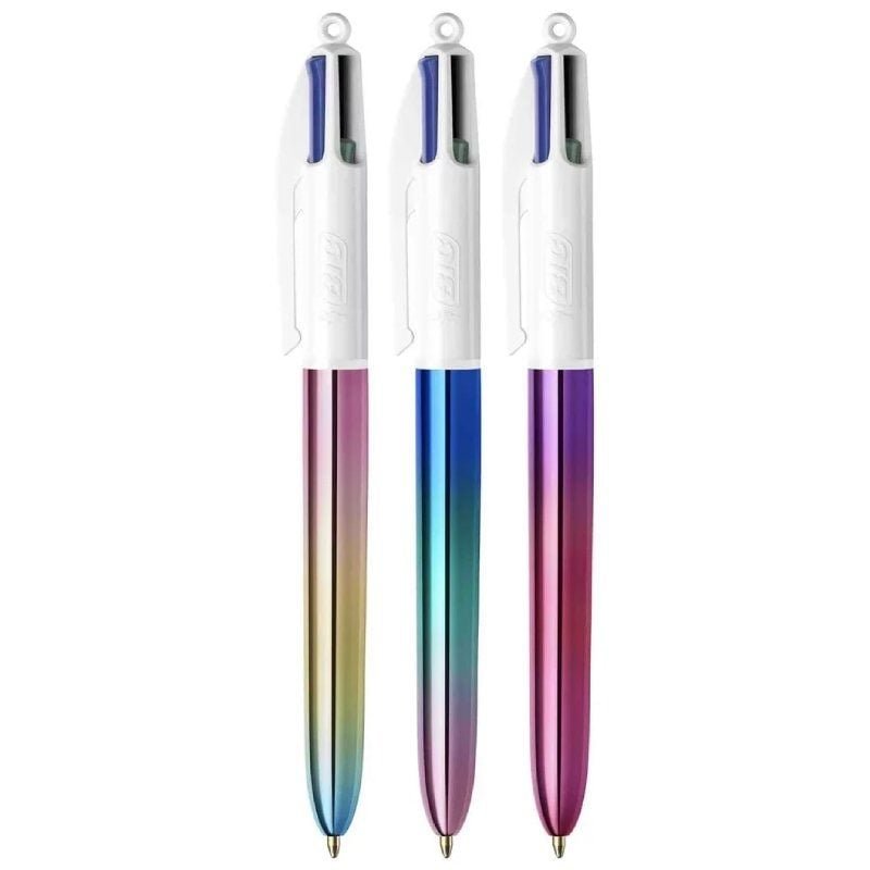 Caja de Bolígrafos de Tinta de Aceite Retráctil Bic 4 Colours Gradient 511030/ 3 unidades/ 4 Colores de Tinta/ Cuerpo Color Gradiente - изображение 2