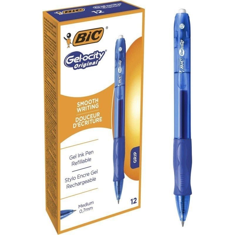 Caja de Bolígrafos de Tinta de Gel Bic Gelocity 526274/ 12 unidades/ Azules - изображение 2