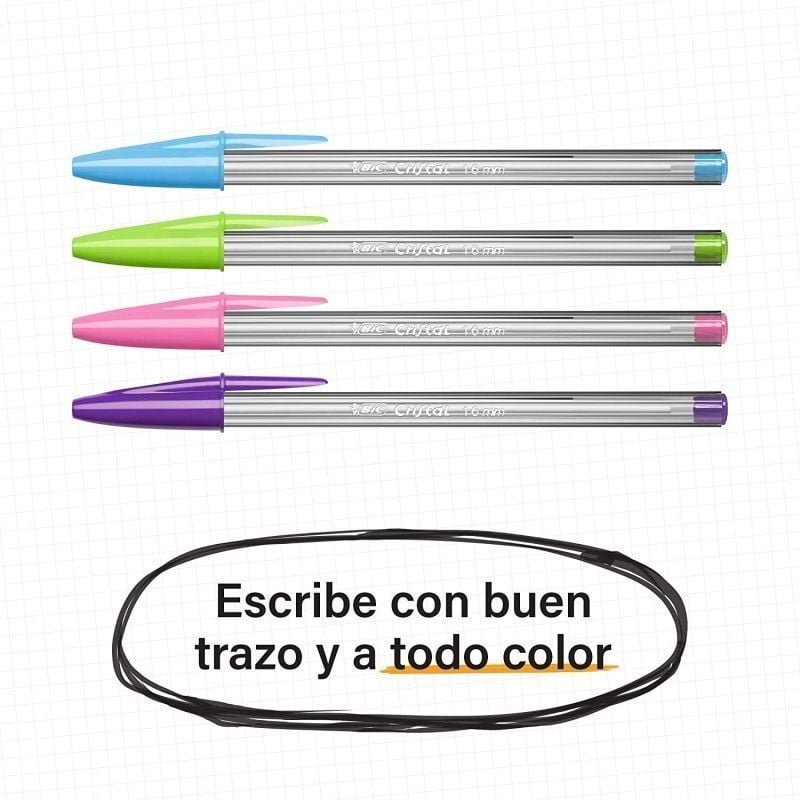 Caja de Bolígrafos de Tinta de Aceite Bic Cristal Fun 895793/ 20 unidades/ Colores Surtidos - изображение 5