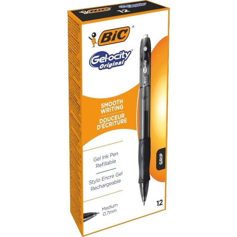 Caja de Bolígrafos de Tinta de Gel Bic Gelocity 526275/ 12 unidades/ Negros - изображение 2