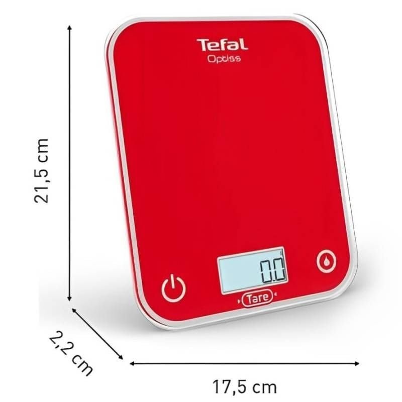 Báscula de Cocina Electrónica Tefal Optiss/ hasta 5kg/ Roja - изображение 3