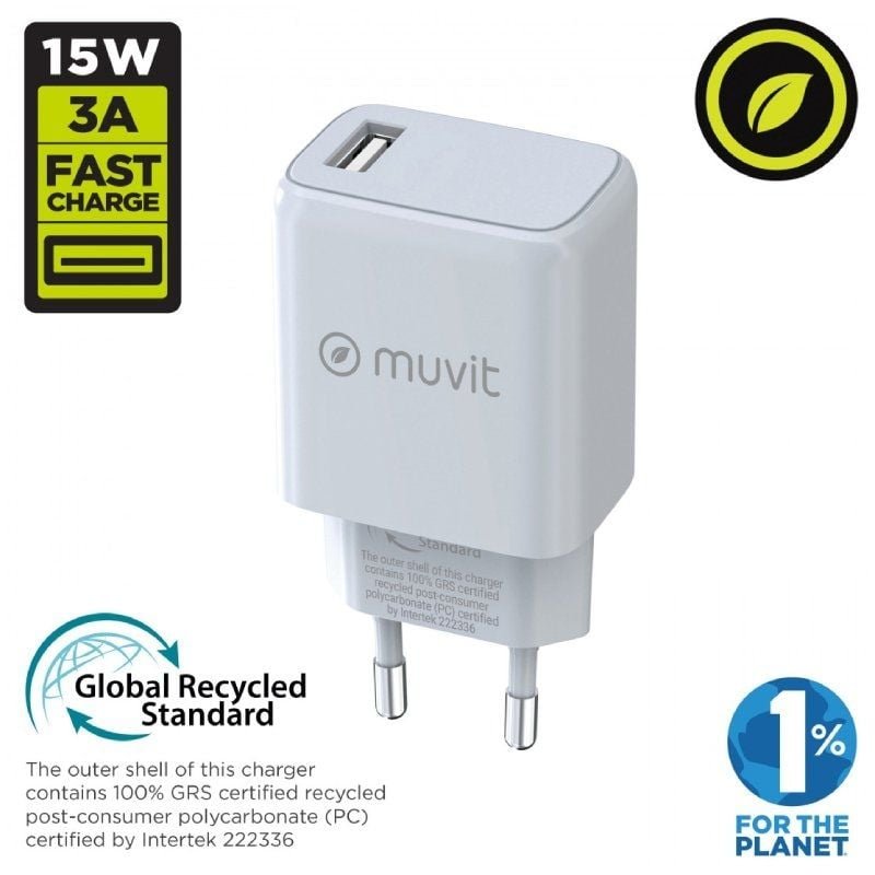 Cargador de Pared Muvit For Change MCACC0002/ 1xUSB/ 15W - изображение 2