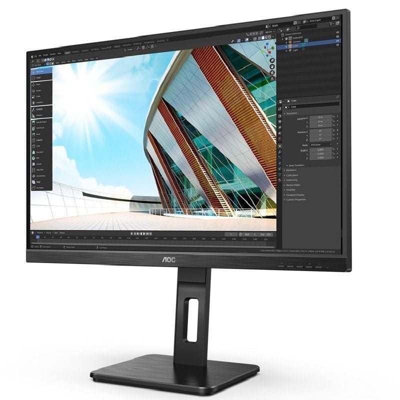 Monitor Profesional AOC 27P2Q 27"/ Full HD/ Multimedia/ Regulable en altura/ Negro - изображение 2