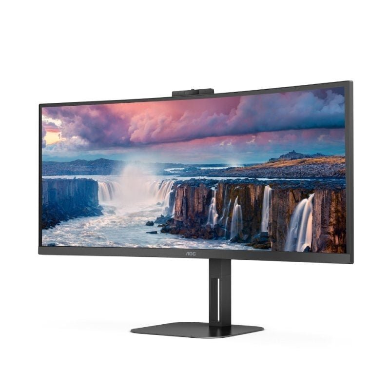 Monitor Profesional Curvo Ultrapanorámico AOC CU34V5CW/BK 34"/ UWQHD/ Webcam/ Multimedia/ Regulable en altura/ Negro - изображение 2