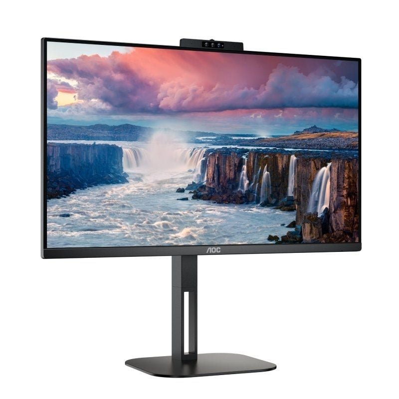 Monitor Profesional AOC 24V5CW/BK 23.8"/ Full HD/ Webcam/ Multimedia/ Regulable en altura/ Negro - изображение 2