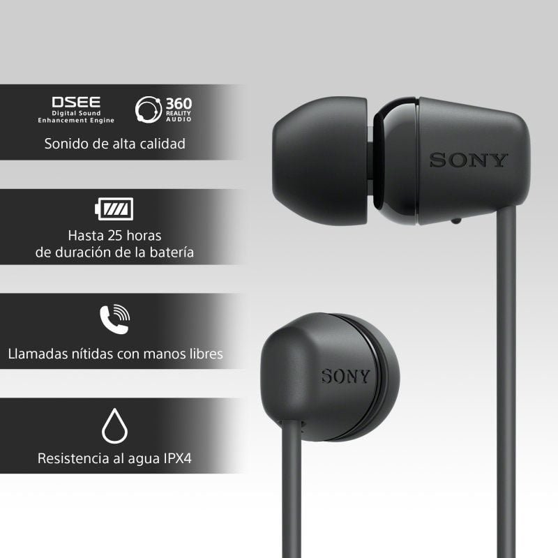 Auriculares Inalámbrico Intrauditivos Sony WI-C100/ con Micrófono/ Bluetooth/ Negros - изображение 4