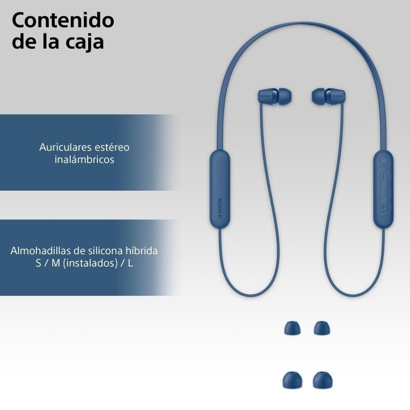 Auriculares Inalámbrico Intrauditivos Sony WI-C100/ con Micrófono/ Bluetooth/ Azules - изображение 5