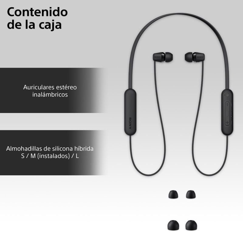 Auriculares Inalámbrico Intrauditivos Sony WI-C100/ con Micrófono/ Bluetooth/ Negros - изображение 5