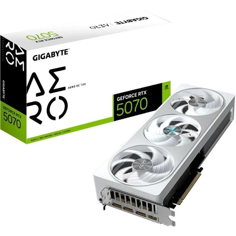 Tarjeta Gráfica Gigabyte GeForce RTX 5070 AERO OC/ 12GB GDDR7