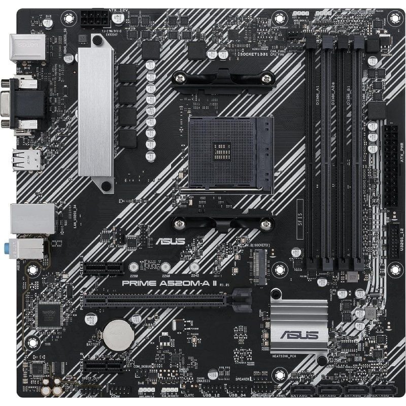 Placa Base Asus Prime A520M-A II/CSM Socket AM4/ Micro ATX - изображение 2