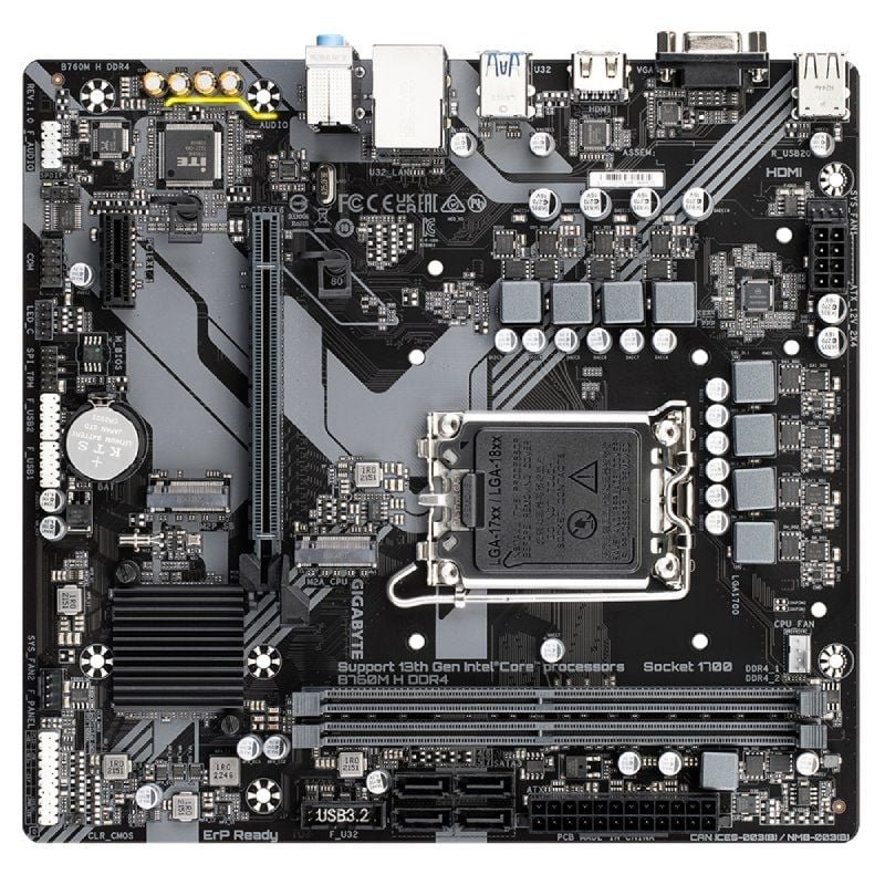 Placa Base Gigabyte B760M H DDR4 Socket 1700/ Micro ATX - изображение 4