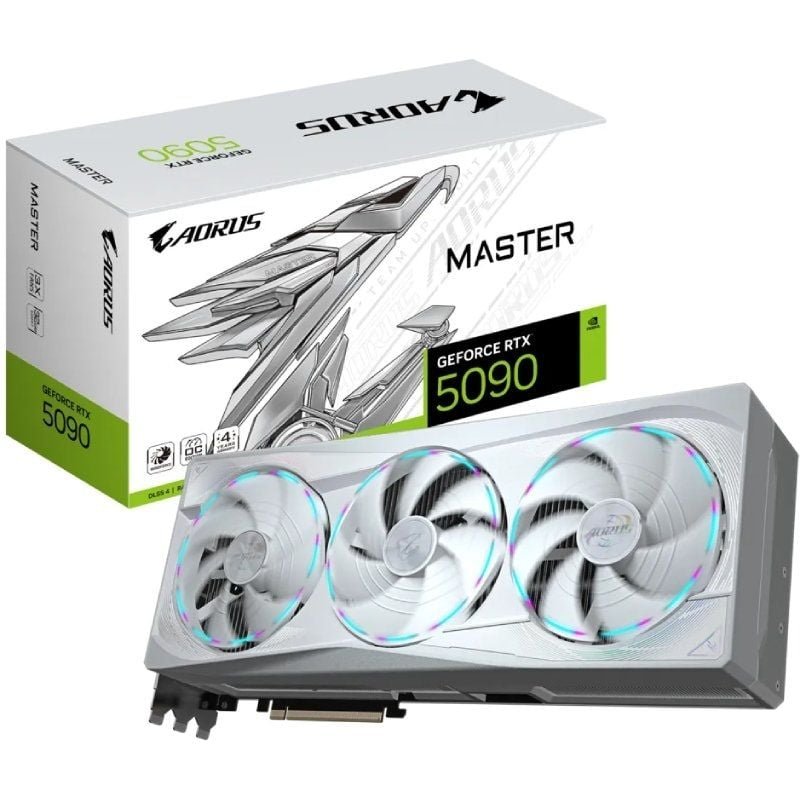 Tarjeta Gráfica Gigabyte AORUS GeForce RTX 5090 MASTER ICE/ 32GB GDDR7