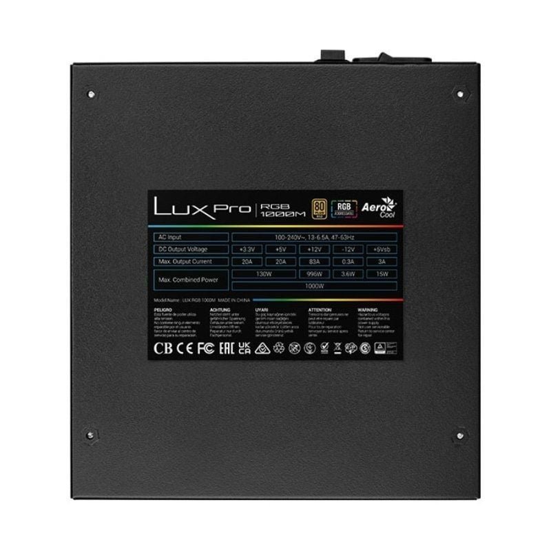 Fuente de Alimentación Aerocool LUXPRO RGB1000M/ 1000W/ Ventilador 14cm/ 80 Plus Gold - изображение 5