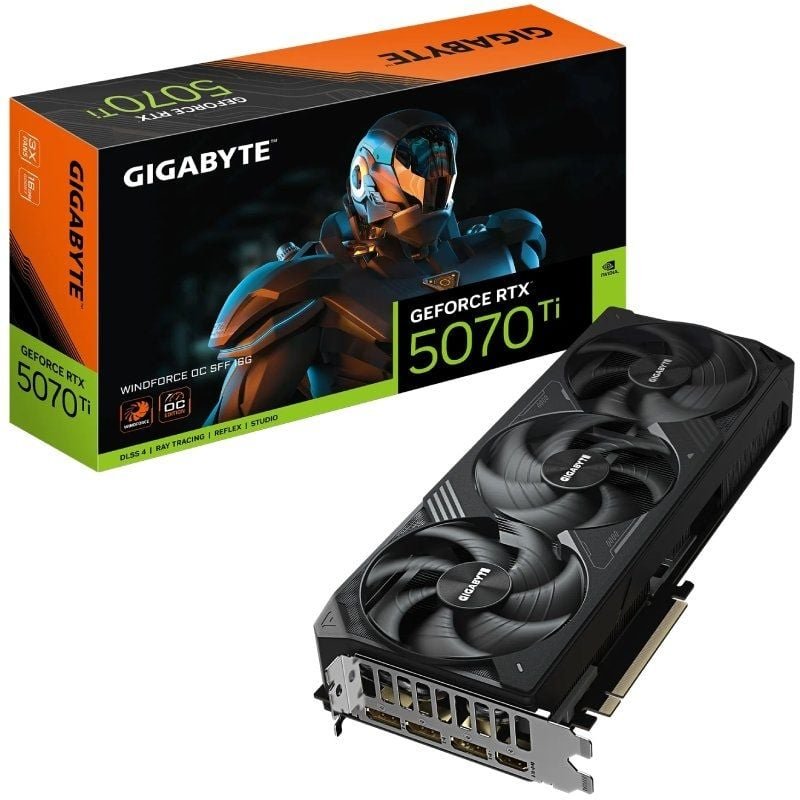 Tarjeta Gráfica Gigabyte GeForce RTX 5070 Ti WindForce OC SFF/ 16GB GDDR7