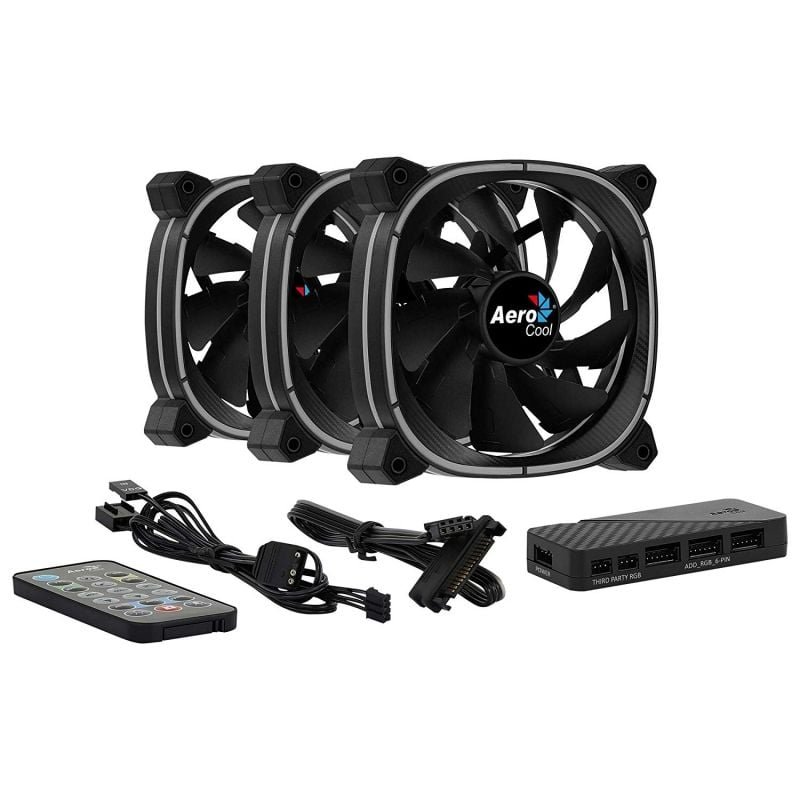 Pack 3 Ventiladores Aerocool Astro 12 Pro/ 12cm + H66F HUB + Mando a Distancia - изображение 5
