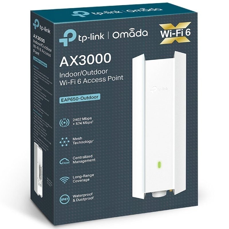 Punto de Acceso Inalámbrico TP-Link Omada EAP650-OUTDOOR/ WiFi 6/ PoE+/ 3000Mbps/ 2.4GHz 5GHz/ Antenas de 5dBi/ WiFi 802.11 ax/ac/n/g/b/a - изображение 4