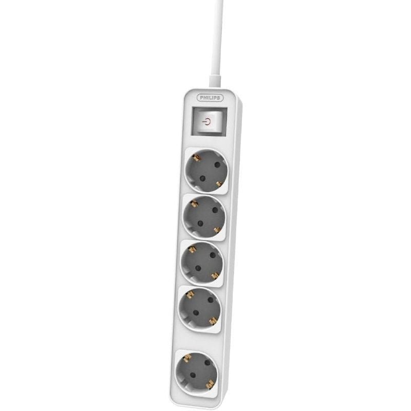 Regleta con Interruptor Philips CHP2154W/10/ 5 Tomas de corriente/ Cable 1.5m/ Blanco