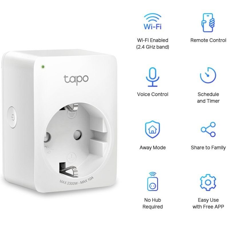 Enchufe WiFi Inteligente TP-Link Tapo P100 - изображение 2