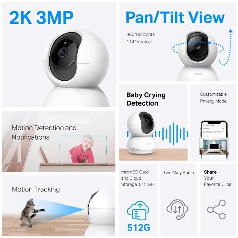 Cámara de Videovigilancia TP-Link Tapo TC71/ Visión Nocturna/ Control desde APP - изображение 2