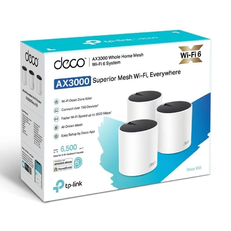 Sistema Mesh TP-Link Deco X55 3000Mbps/ 2.4GHz 5GHz/ Pack de 3 - изображение 3