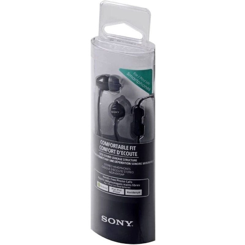 Auriculares Intrauditivos Sony MDR-EX15AP/ con Micrófono/ Jack 3.5/ Negros - изображение 2