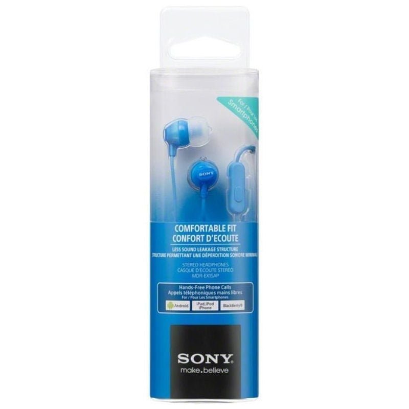 Auriculares Intrauditivos Sony MDR-EX15APLI/ con Micrófono/ Jack 3.5/ Azules - изображение 3