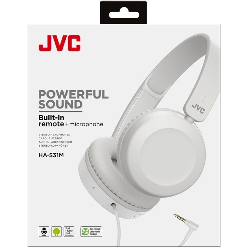 Auriculares JVC HA-S31M/ con Micrófono/ Jack 3.5/ Blancos - изображение 5